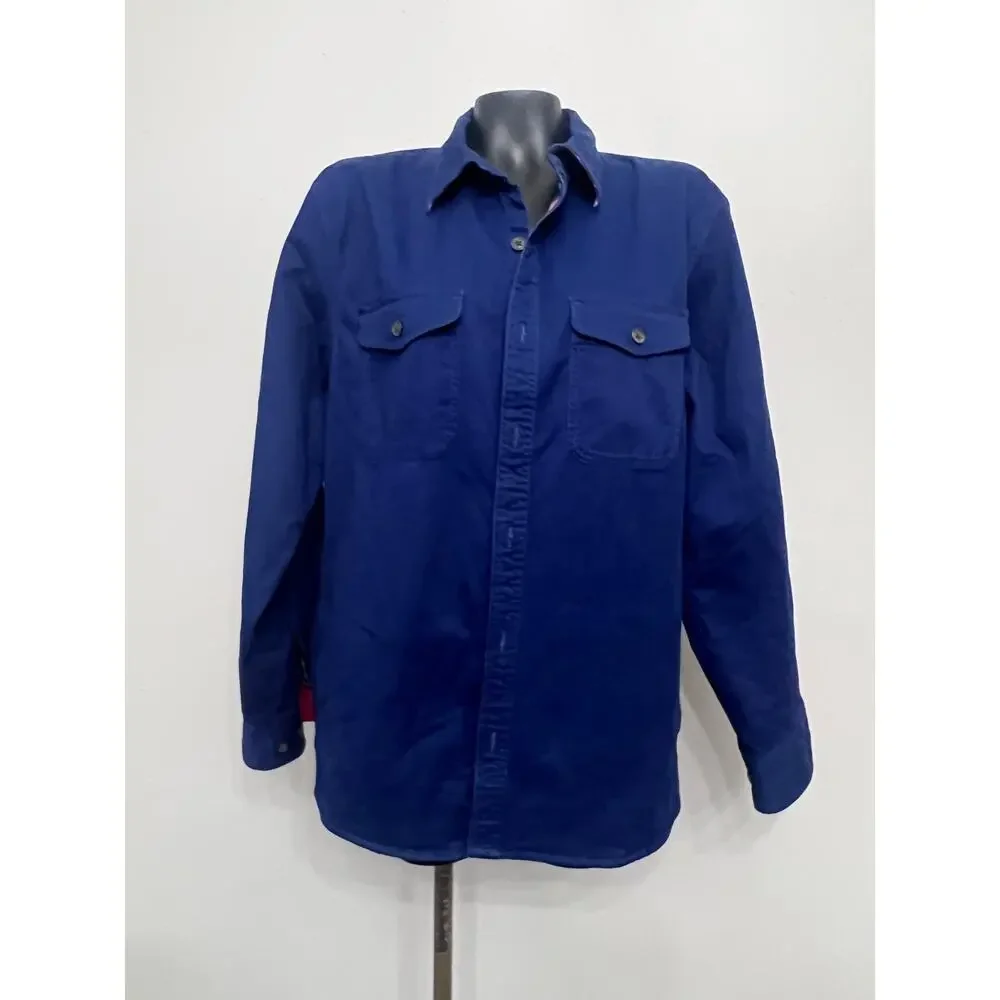 Lands’ End Jacket Men’s M Traditional Fit Blue Plaid Quilted Lining Gorpcore